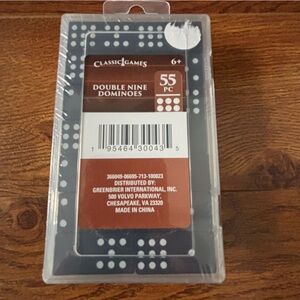 Classic Double Nine Dominoes 55 Set - Black with White Dots